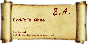 Erdős Absa névjegykártya